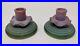 Weller-Ware-Candle-Holders-Sticks-Pair-Pottery-Vintage-Art-Deco-1920s-Scalloped-01-gwl