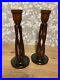 Wooden-Candle-Holders-Open-Twist-Pair-Candlestick-25cm-Height-Vintage-01-idwc