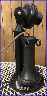 Working 1920 Western Electric Vintage Antique Dial Rotary Candlestick Telephone