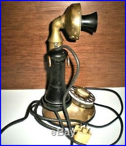 -rare-original-vintage-brass-western Electric-candlestick Telephone-350w-tested
